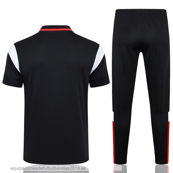 Nuevo Conjunto Completo Polo AC Milan 23/24 Negro Rojo Blanco Baratas